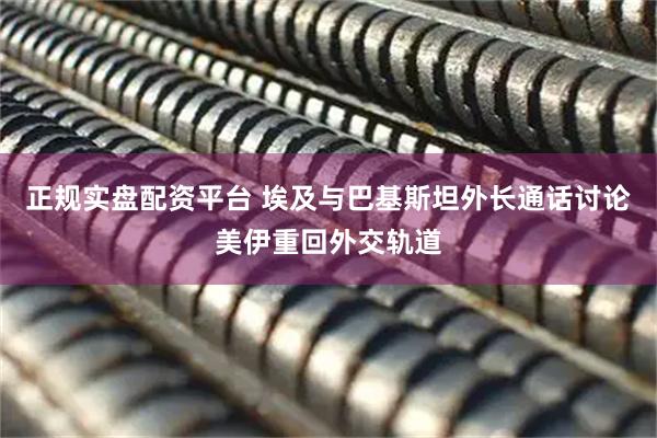正规实盘配资平台 埃及与巴基斯坦外长通话讨论美伊重回外交轨道